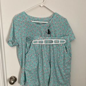 Sleep Sense flamingo pajamas. Shirt is med and shorts are small.